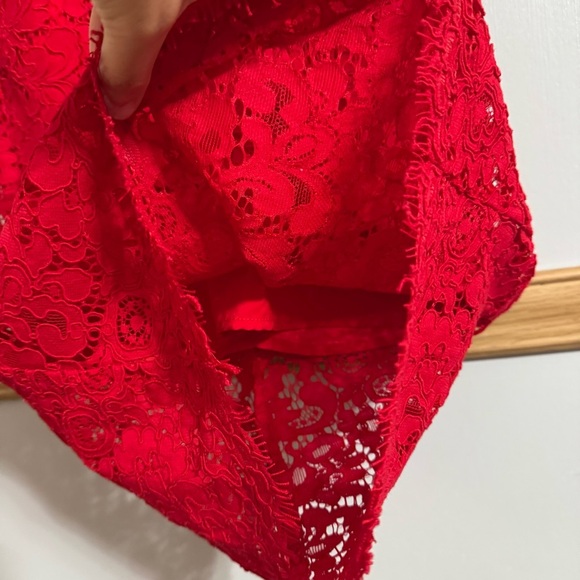 Bardot Pierre Lace Dress in Lava Red Size XS - Picture 7 of 16
